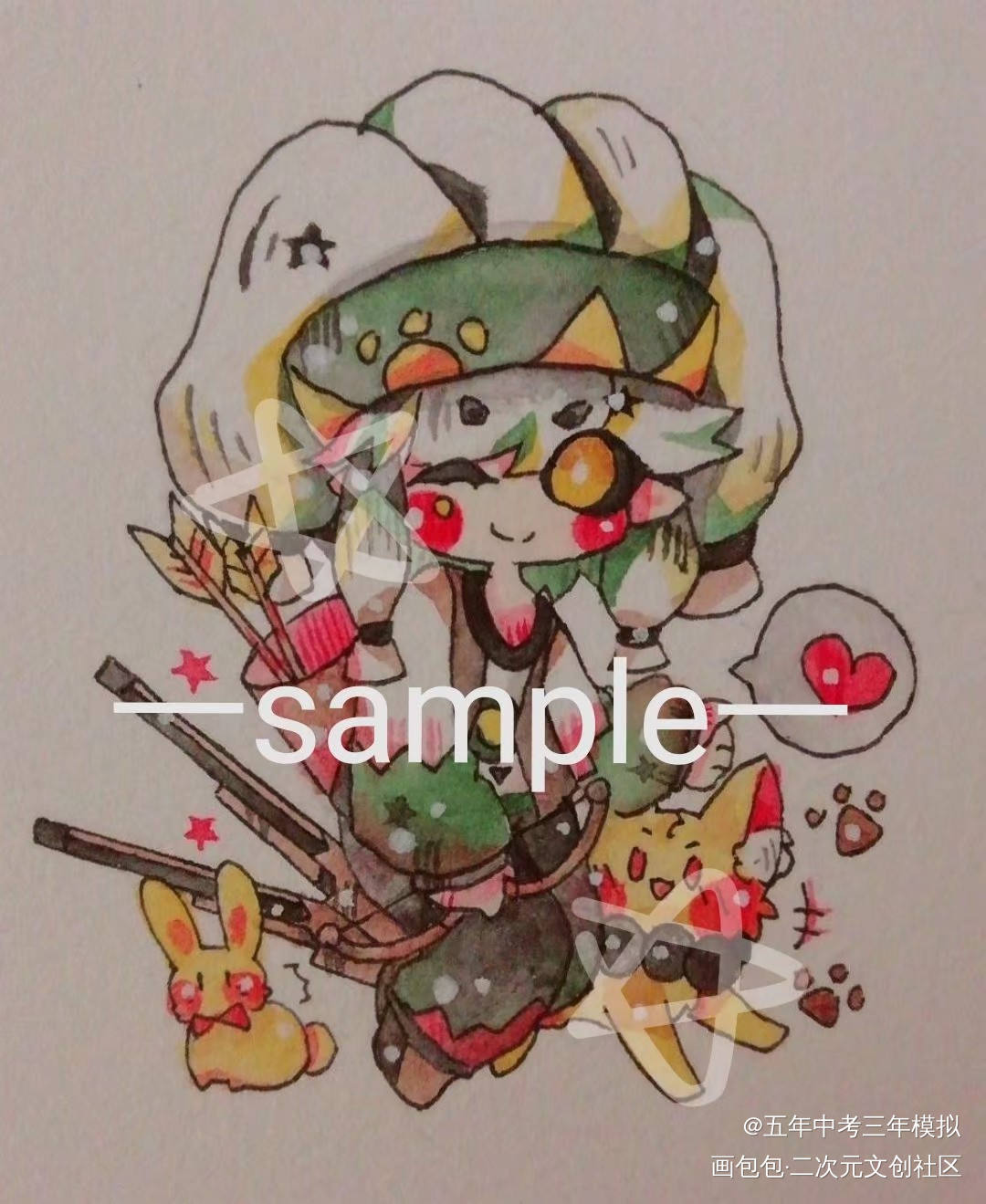 一些有cp向的稿_凹凸世界帕洛斯佩利q版头像绘画作品