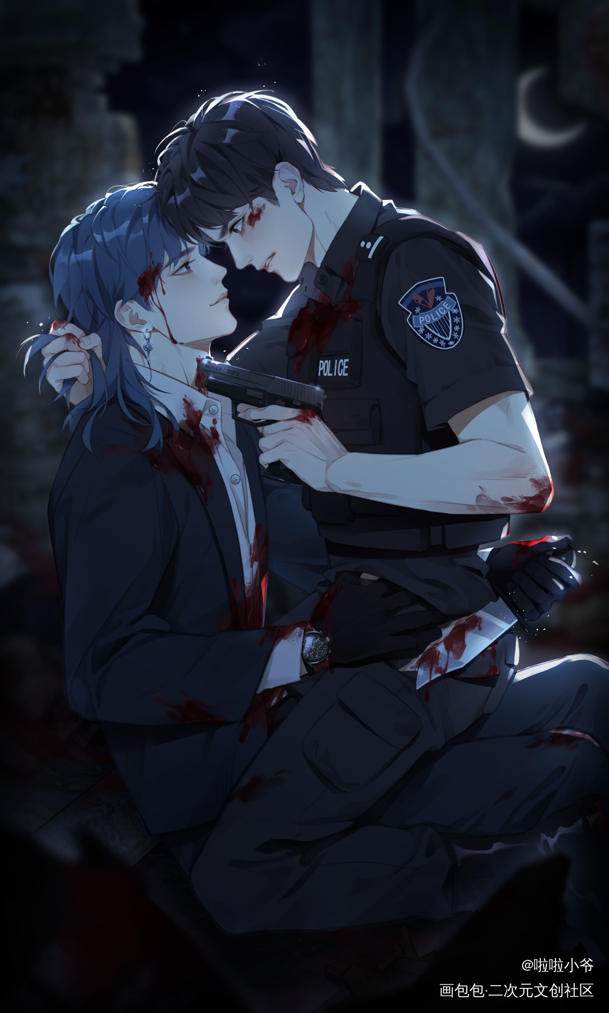 博君一肖警匪同人插画
