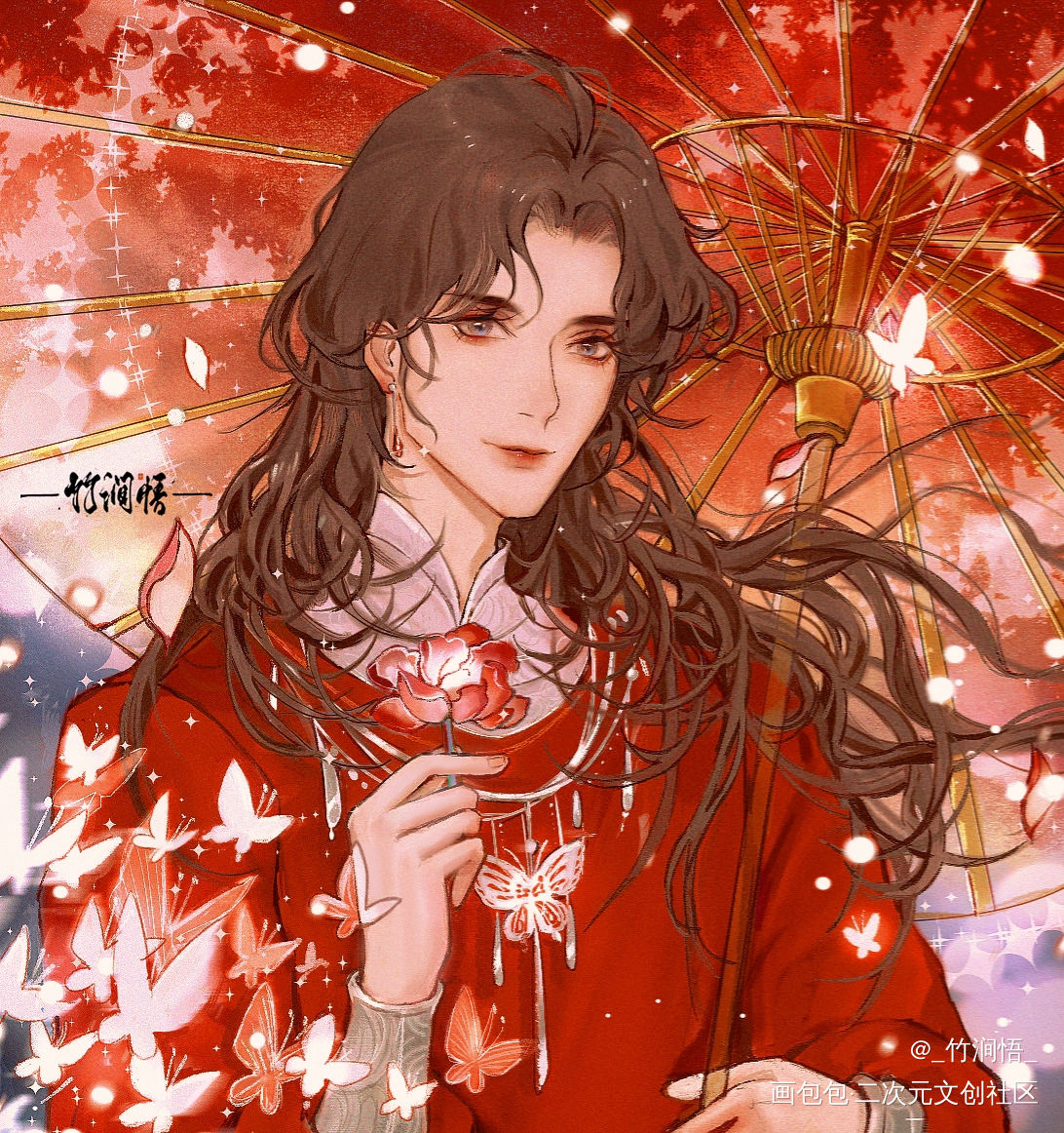 是上周说的画cp头像之——花城_天官赐福花城日系同人头像绘画作品