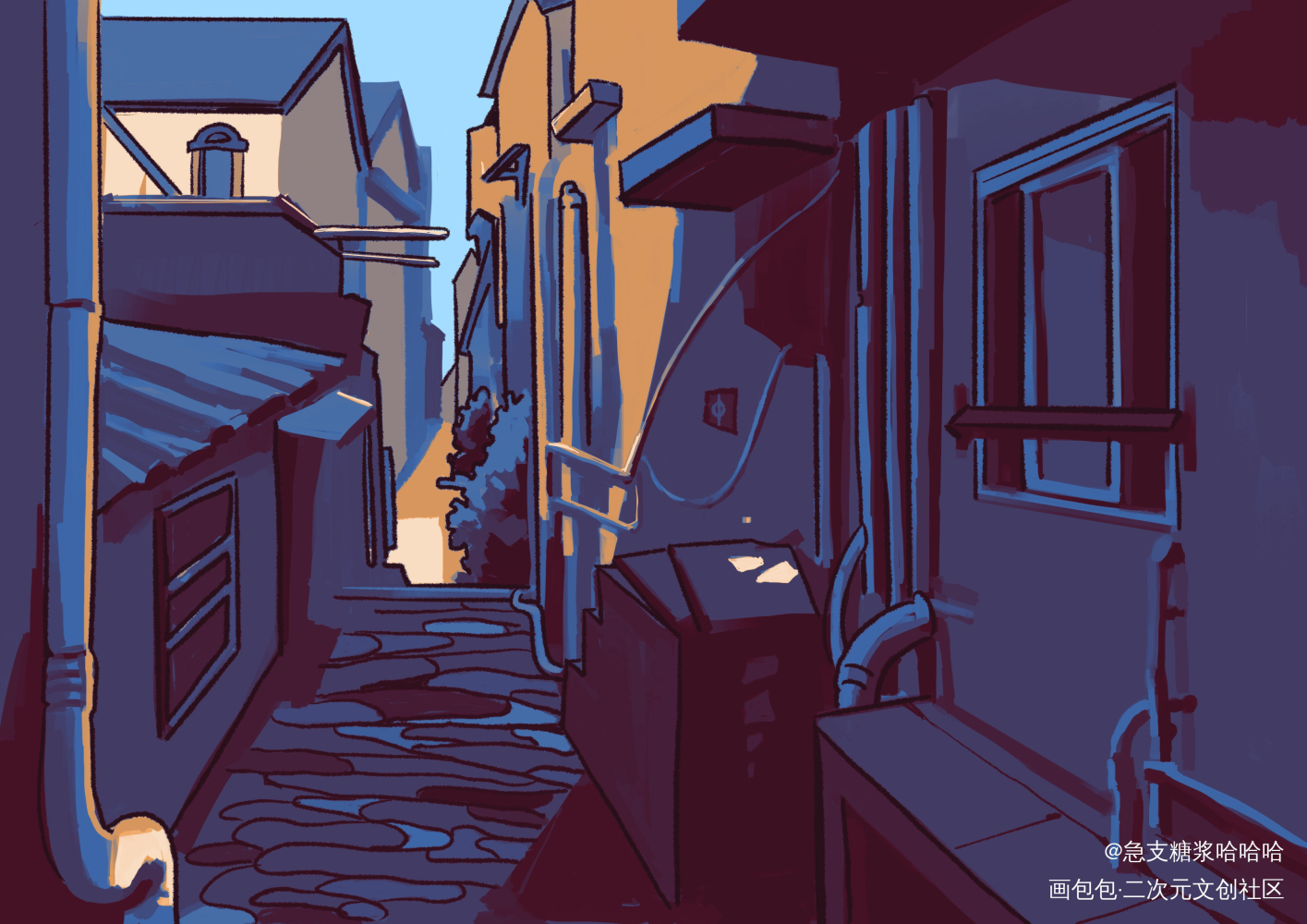 场景练习_原创插画绘画作品