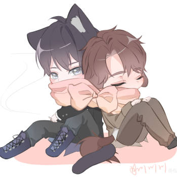 买汪送喵捆售不拆_残次品林静恒陆必行q版同人priest绘画作品