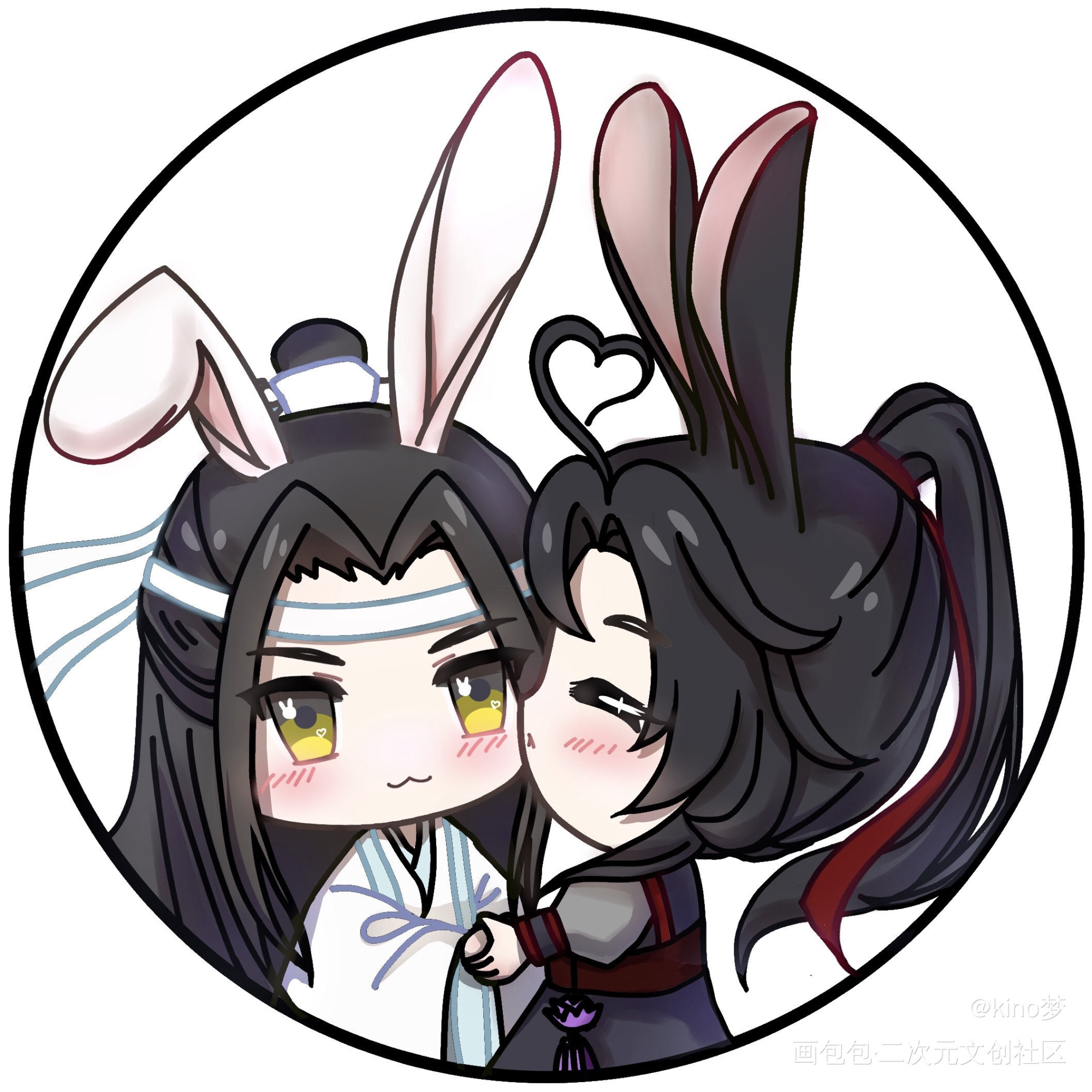 魏无羡1031生日快乐#_魔道祖师蓝忘机魏无羡q版忘羡绘画作品