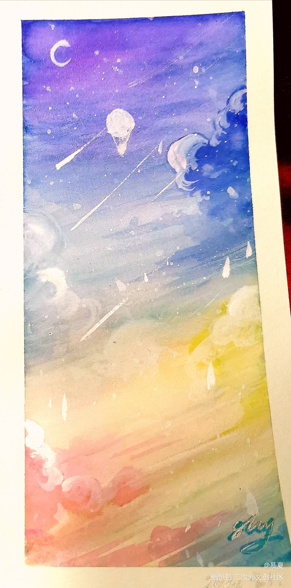 天空几厘米_原创原创水彩手绘水彩求点评天空星空绘画作品