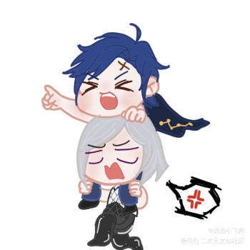 傻弟弟_王者荣耀姐弟镜曜东方曜姐姐弟弟平涂q版头像绘画作品