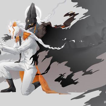 【双骨】阿努比斯x黄鼠狼_光遇光遇龙骨sky光遇光遇sky绘画作品