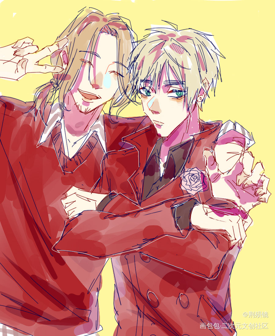 情人节仏英贴贴(忘记了发)_aph黑塔利亚仏英dover同人绘画作品