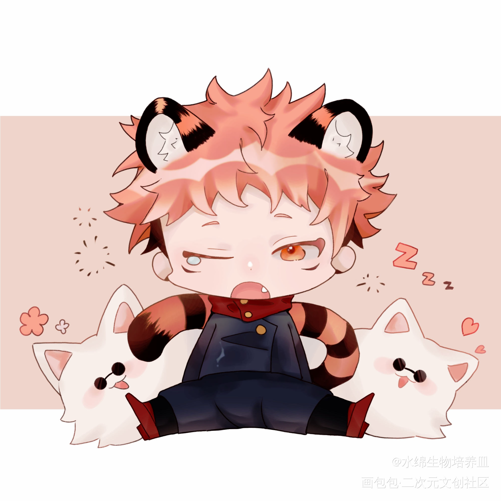 困困子_咒术回战五悠虎仗悠仁q版同人绘画作品